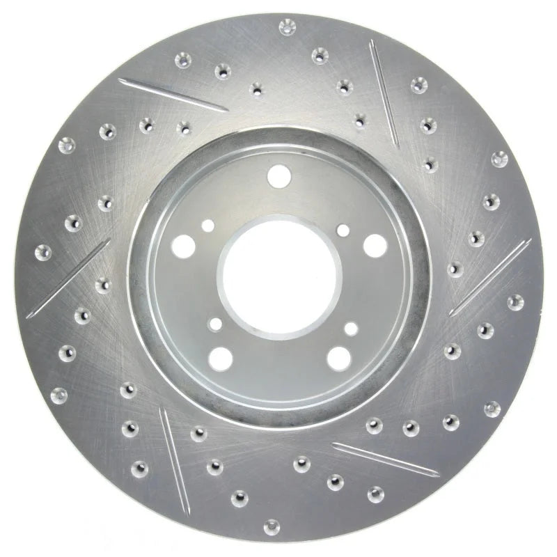 StopTech Select Sport 06-08 Honda Civic GX / 98-02 Accord V7 Slotted and Drilled Right Front Rotor - Side View
