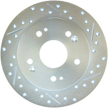 Load image into Gallery viewer, StopTech Select Sport 06-15 Honda Civic Si Slotted and Drilled Left Rear Rotor - Side View