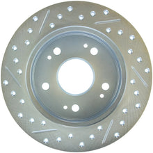 Load image into Gallery viewer, StopTech Select Sport 06-15 Honda Civic Si Slotted and Drilled Left Rear Rotor - Back View
