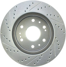 Load image into Gallery viewer, StopTech Select Sport 07-11 GM Silverado 1500 Slotted and Drilled Left Front Rotor - Back View