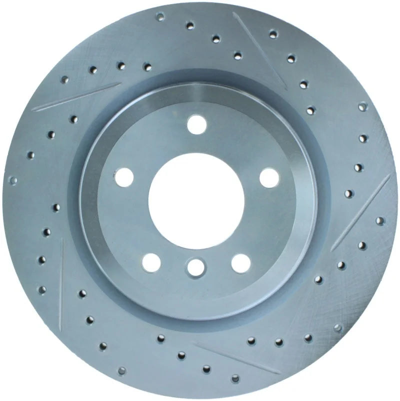 StopTech Select Sport 07-13 BMW 335i Slotted & Drilled Vented Left Rear Brake Rotor - Side View
