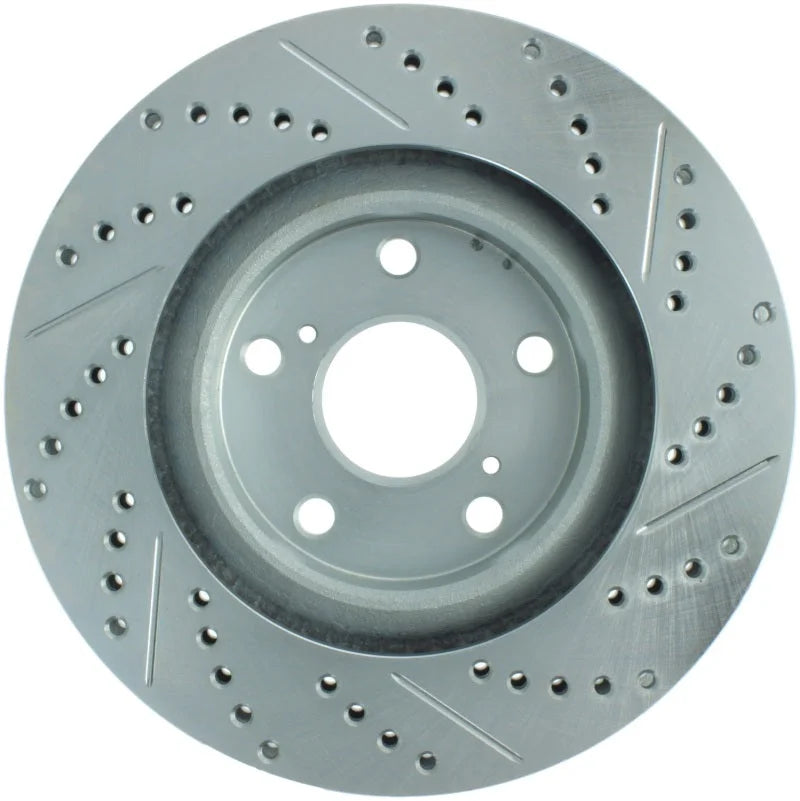 StopTech Select Sport 11-16 Toyota Avalon/ 11-17 Camry SportStop Slotted & Drilled Right Front Rotor - Back View