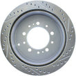 Load image into Gallery viewer, StopTech Select Sport 13-17 Toyota Land Cruiser Drilled / Slotted Rear Passenger-Side Brake Rotor - Back View