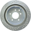 Load image into Gallery viewer, StopTech Select Sport Nissan Slotted and Drilled Left Rear Rotor - Back View