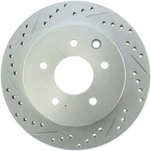 Load image into Gallery viewer, StopTech Select Sport Nissan Slotted and Drilled Right Rear Rotor - Side View