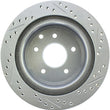 Load image into Gallery viewer, StopTech Select Sport Nissan Slotted and Drilled Right Rear Rotor - Back View