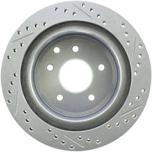Load image into Gallery viewer, StopTech Select Sport Nissan Slotted and Drilled Right Rear Rotor - Back View