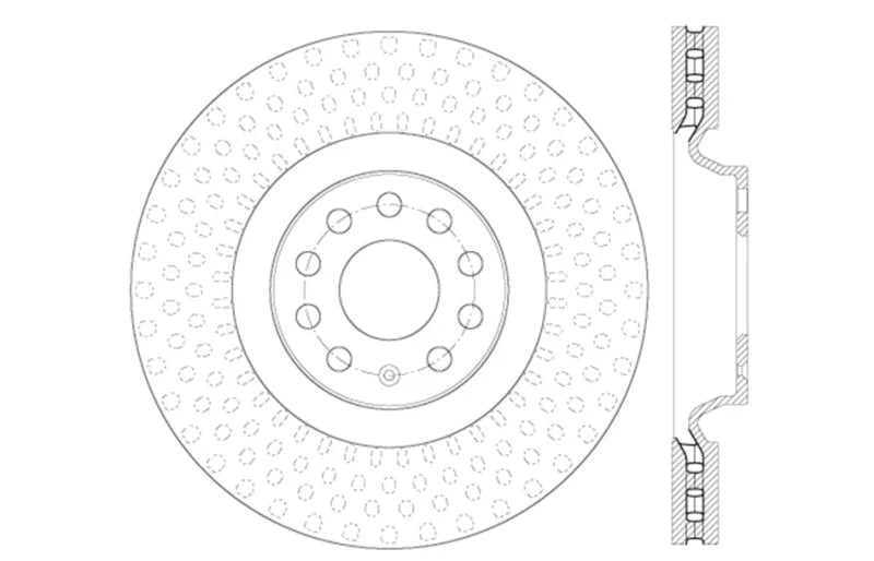 StopTech Slotted & Drilled Sport Brake Rotor - Installation View