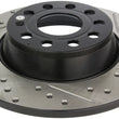 Load image into Gallery viewer, StopTech Slotted &amp; Drilled Sport Brake Rotor - Installation View