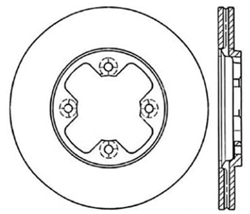 StopTech Slotted & Drilled Sport Brake Rotor - Side View