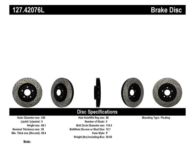 StopTech Slotted & Drilled Sport Brake Rotor - Additional View 7