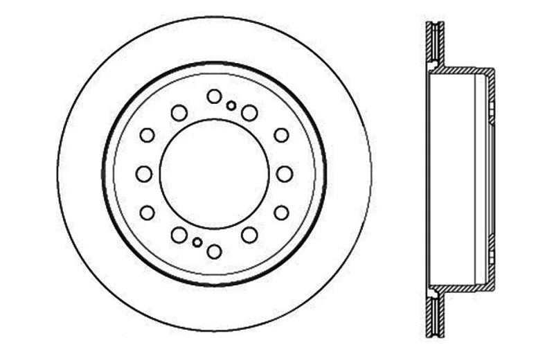 StopTech Slotted & Drilled Sport Brake Rotor - Back View