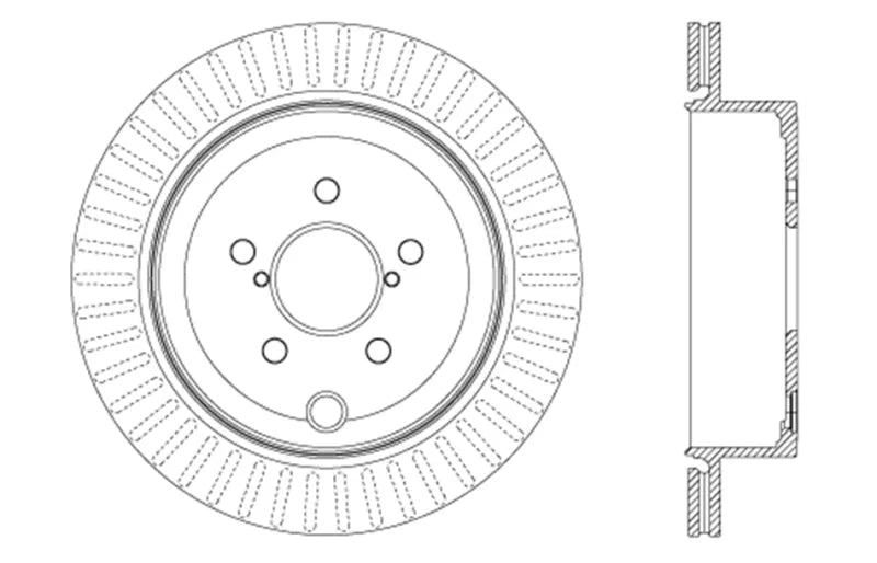 StopTech Slotted & Drilled Sport Brake Rotor - Back View