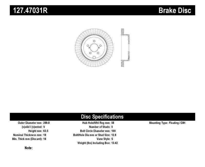 StopTech Slotted & Drilled Sport Brake Rotor - Installation View
