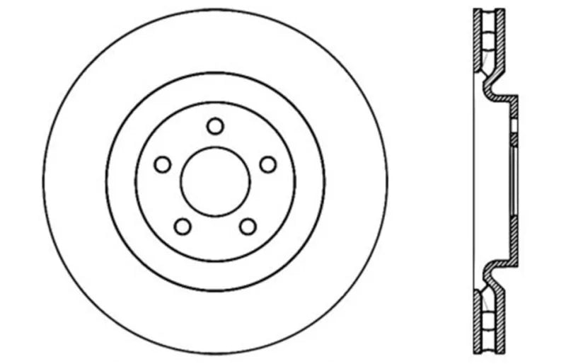 StopTech Slotted & Drilled Sport Brake Rotor - Back View