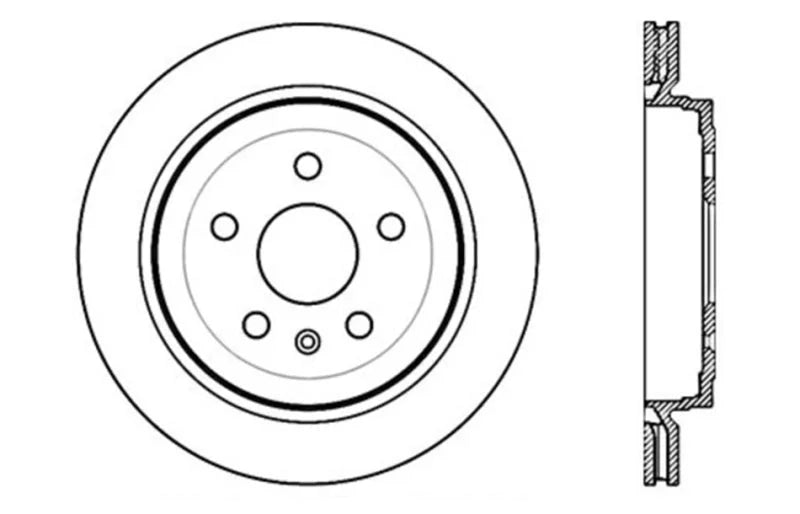 StopTech Slotted & Drilled Sport Brake Rotor - Side View