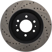 Load image into Gallery viewer, StopTech Slotted &amp; Drilled Sport Brake Rotor - Back View