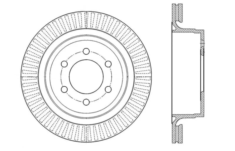 StopTech Slotted & Drilled Sport Brake Rotor - Side View
