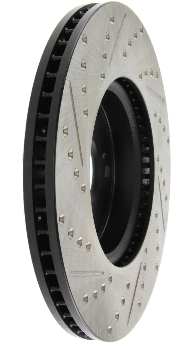 StopTech Slotted & Drilled Sport Brake Rotor Front Left 13 Honda Accord Sport - Side View