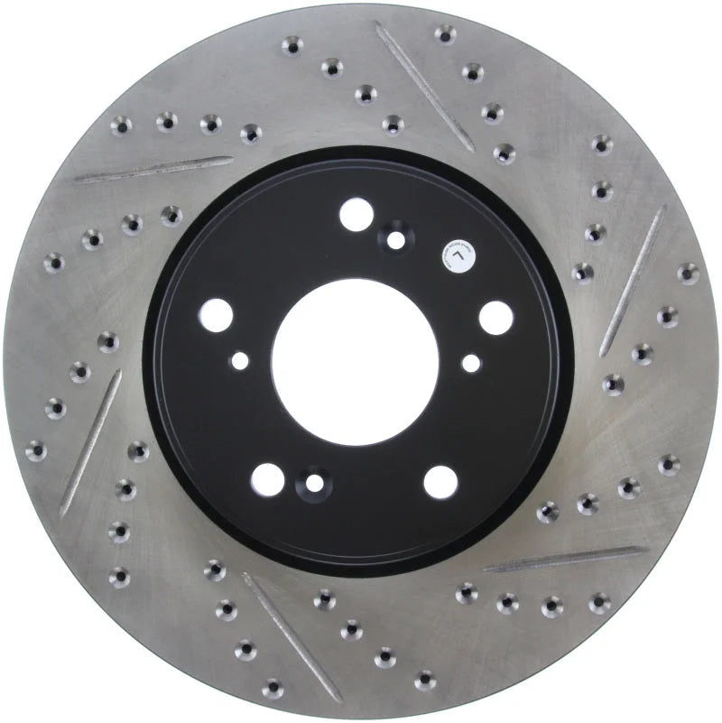 StopTech Slotted & Drilled Sport Brake Rotor Front Left 13 Honda Accord Sport - Installation View