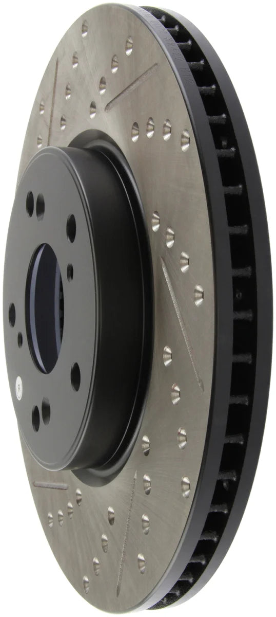 StopTech Slotted & Drilled Sport Brake Rotor Front Right 13 Honda Accord Sport - Back View