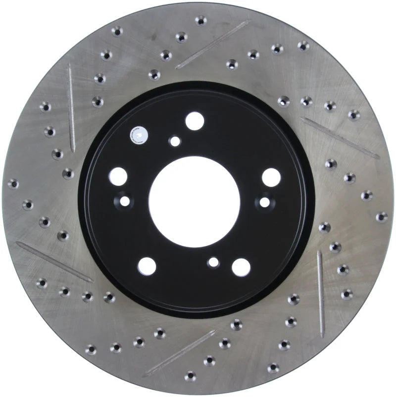 StopTech Slotted & Drilled Sport Brake Rotor Front Right 13 Honda Accord Sport - Installation View