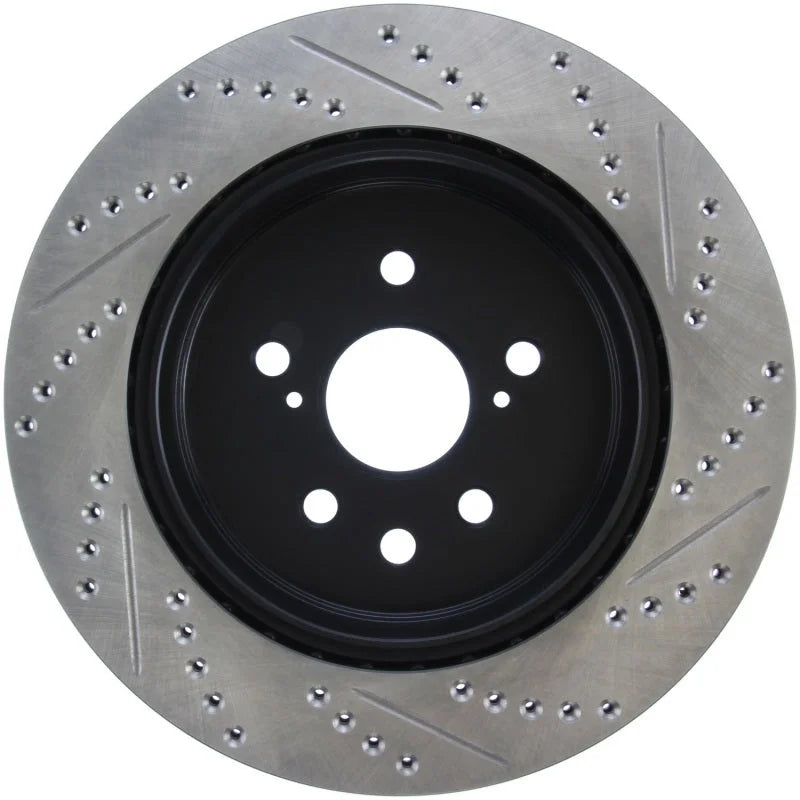 StopTech Slotted & Drilled Sport Brake Rotor Right Rear 13-14 Lexus GS300/350/400/430 - Side View