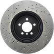 Load image into Gallery viewer, StopTech Sport Drilled &amp; Slotted Rotor - Rear Left - Back View