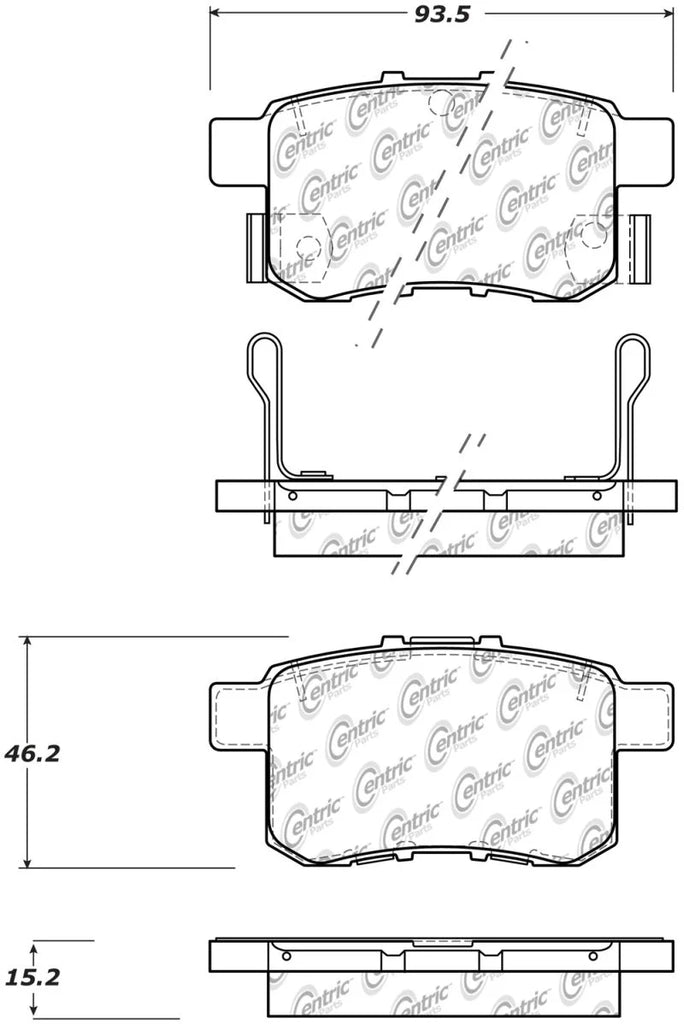 StopTech Sport Performance 11-17 Honda Accord Rear Brake Pads - Main Product View