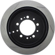 Load image into Gallery viewer, StopTech Sport Slot 08-13 Lexus LX450/470/570 / 07-12 Toyota Tundra Slotted Left Rear CRYO Rotor - Side View
