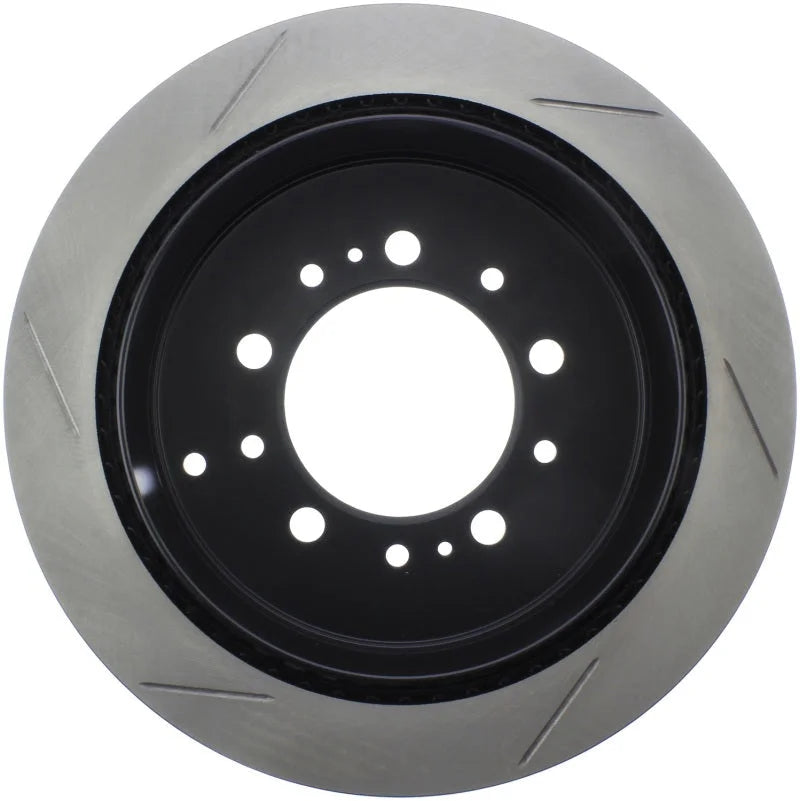 StopTech Sport Slot 08-13 Lexus LX450/470/570 / 07-12 Toyota Tundra Slotted Left Rear CRYO Rotor - Side View