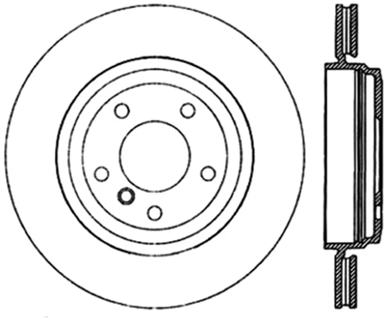StopTech Sport Slotted (CRYO) 01-06 BMW 330Ci Rear Right Rotor - Side View