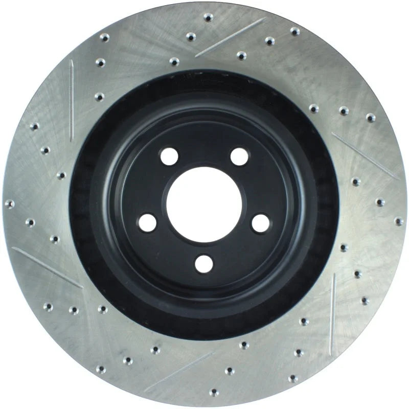 StopTech SportStop 06-09 Chrysler SRT-8 Front Left Drilled & Slotted Rotor - Side View