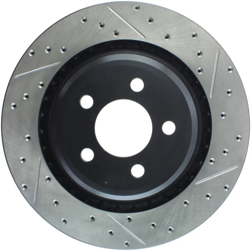StopTech SportStop 06-09 Chrysler SRT-8 Rear Left Drilled & Slotted Rotor - Side View