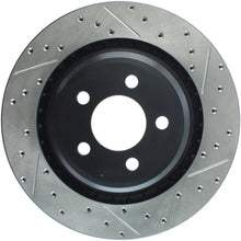 Load image into Gallery viewer, StopTech SportStop 06-09 Chrysler SRT-8 Rear Left Drilled &amp; Slotted Rotor - Side View