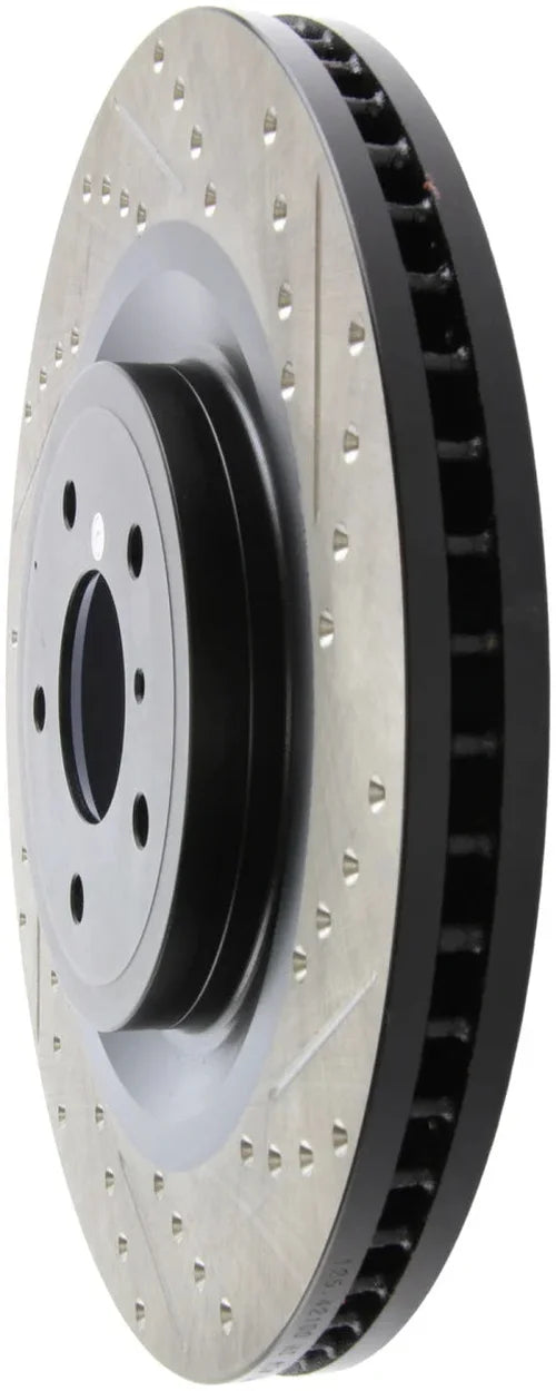 StopTech Infiniti G37 / Nissan 370Z SportStop Slotted & Drilled Front Left Rotor - Back View