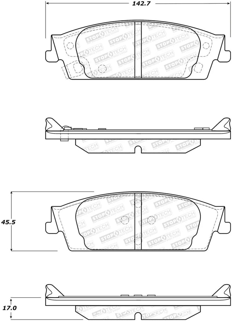 StopTech Street Brake Pads - Front/Rear - Main Product View