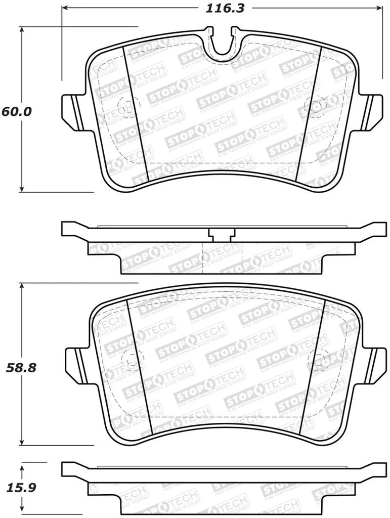 StopTech Street Brake Pads - Rear - Main Product View