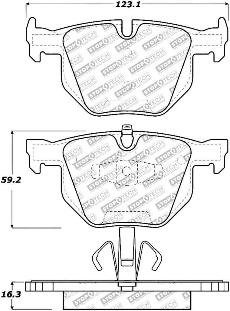 StopTech Street Select Brake Pads - Rear - Main Product View