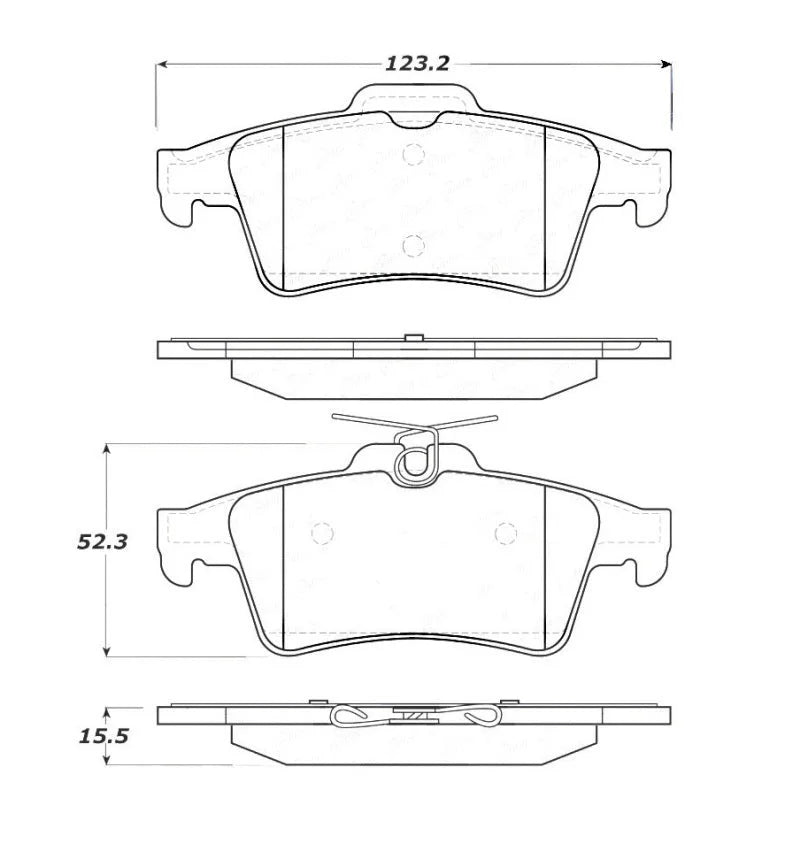 StopTech Street Touring 07-09 Mazdaspeed3 / 06-07 Mazdaspeed6 Rear Brake Pads - Additional View 6