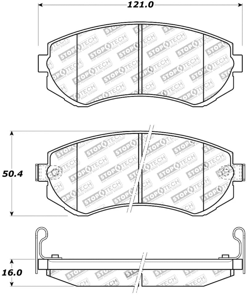 StopTech Street Touring 89-06/96 Nissan 240SX Front Brake Pads - Additional View 5