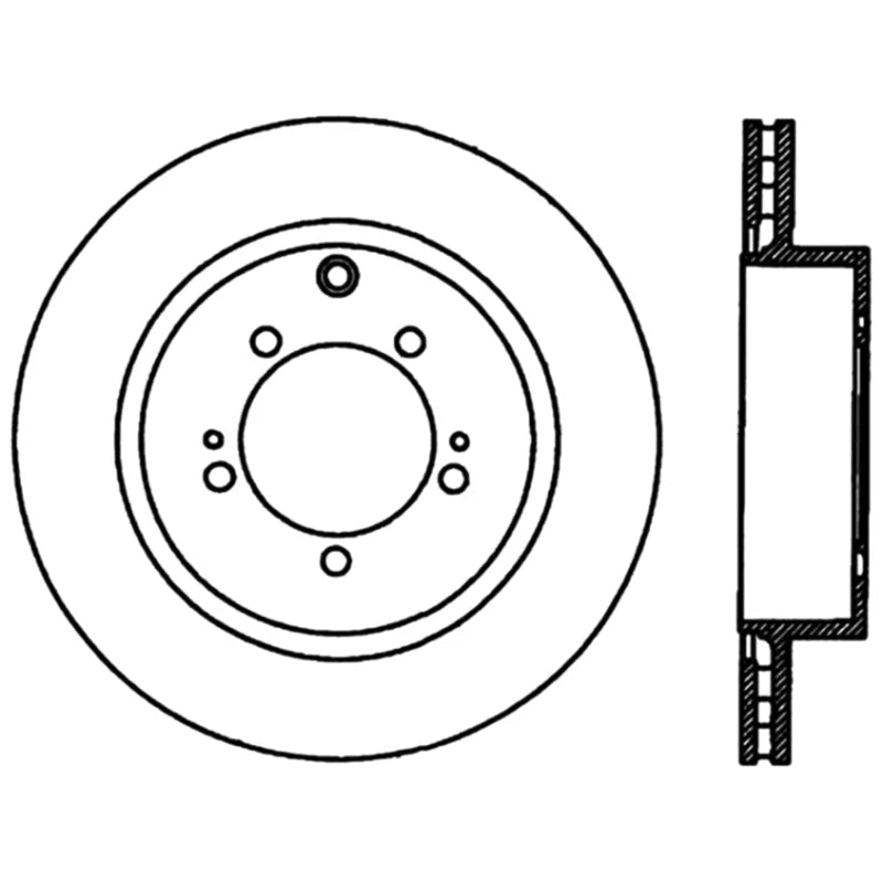 Stoptech 03-06 Evo 8 & 9 Rear Premium High Carbon CRYO-STOP Rotor - Back View