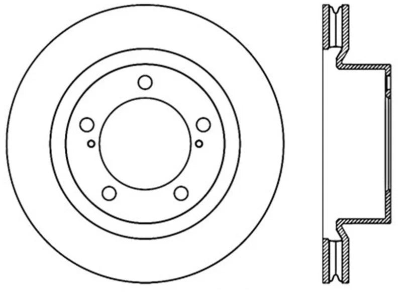 Stoptech 08-11/13-18 Toyota Land Cruiser Front Premium High Carbon Cryo Brake Rotor - Back View