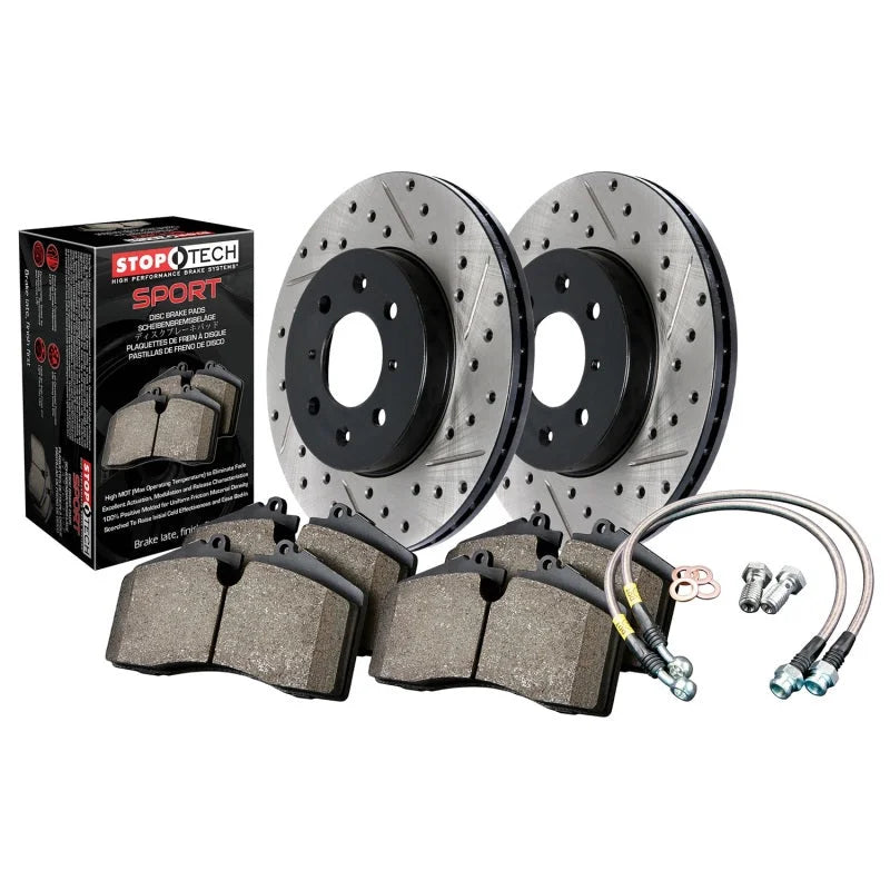Stoptech Sport Axle Pack, Drilled & Slotted, Rear fits 2015 Infiniti Q40 / 2010-2016 Nissan 370Z / 2010 Nissan 370Z 40TH A...