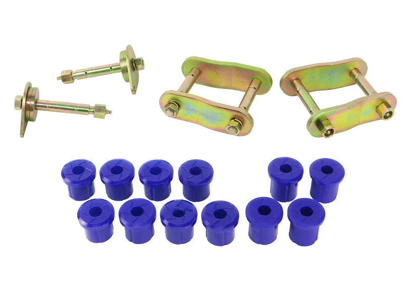 SuperPro 07+ Toyota Land Cruiser Greaseable Leaf Spring and Shackle Bushing Kit- (Rear) - Side View