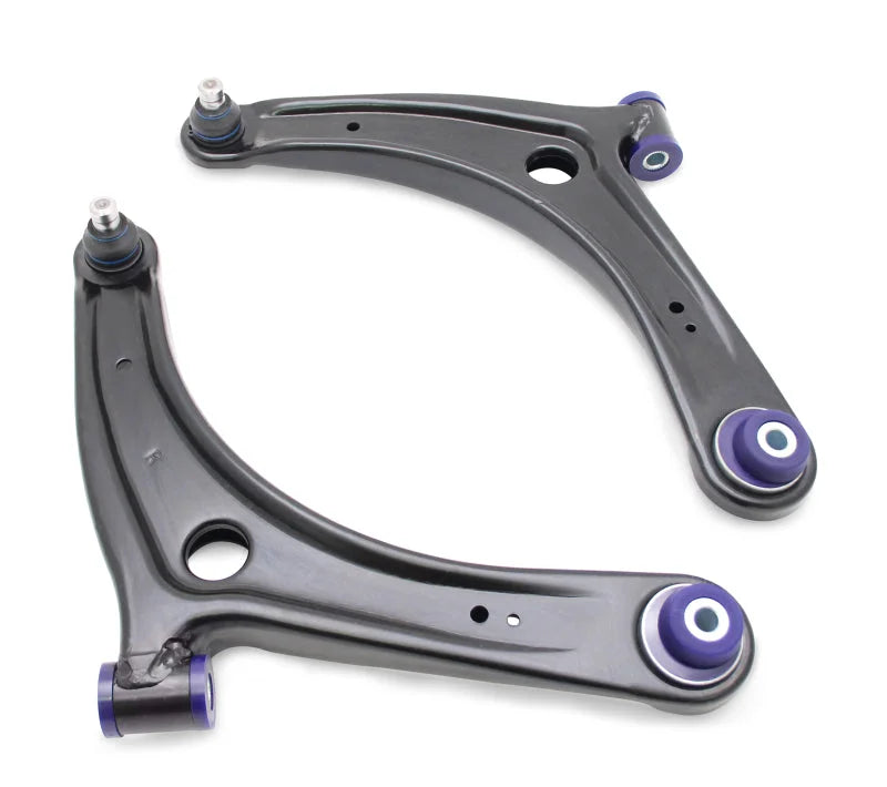 SuperPro 2008 Mitsubishi Lancer GTS Front Lower Control Arm Set w/ Bushings - w/ Positive Caster - Side View