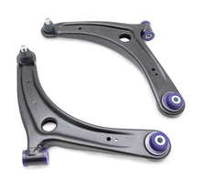 Load image into Gallery viewer, SuperPro 2008 Mitsubishi Lancer GTS Front Lower Control Arm Set w/ Bushings - w/ Positive Caster - Side View