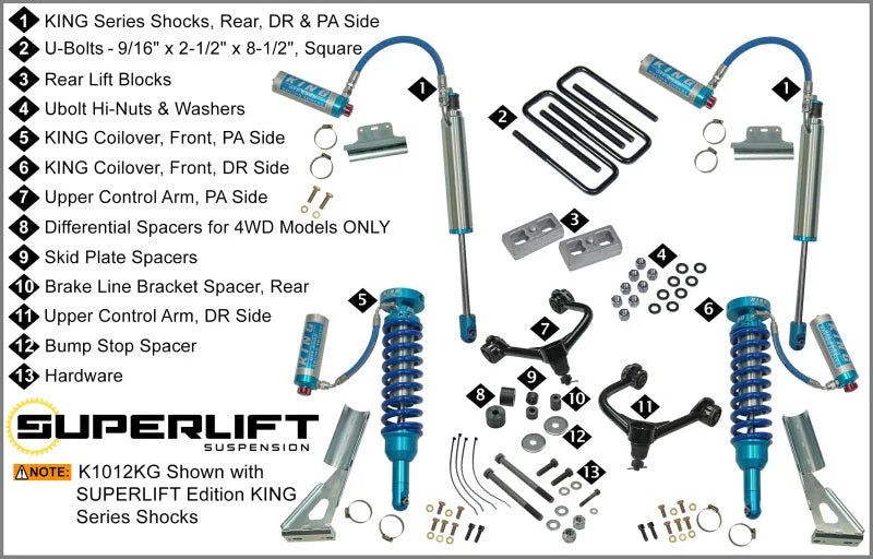 Superlift 05-20 Toyota Tacoma 4WD (Excl TRD Pro Models) - w/ King Shocks 3in Lift Kit - Additional View 7
