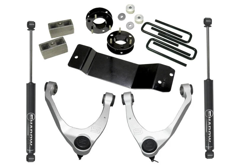 Superlift 07-16 Chevy Silv 1500 4WD 3.5in Lift Kit w/ Cast Steel Control Arms & Rear Shocks - Main Product View