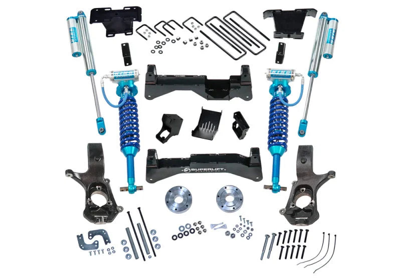 Superlift 07-16 Chevy Silv 4WD 8in Lift Kit w/ OE Cast Steel Control Arms & King Coilovers & Shocks - Main Product View